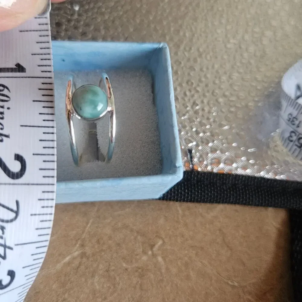 Larimar Ring Sterling Silver 925 Stamped Sz 11.5